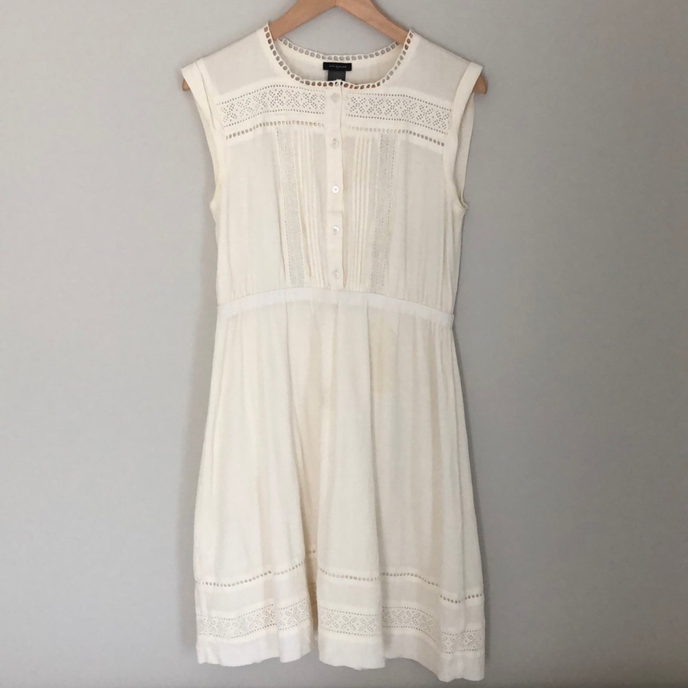 Ann Taylor cream eyelet dress